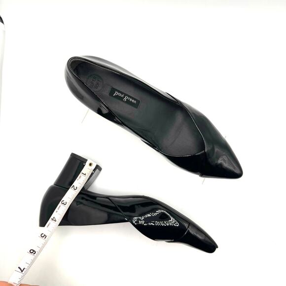 Paul Green black patent leather Rendi Pointed Toe Slip On Pumps 5.5 ( US 8) - Picture 13 of 16